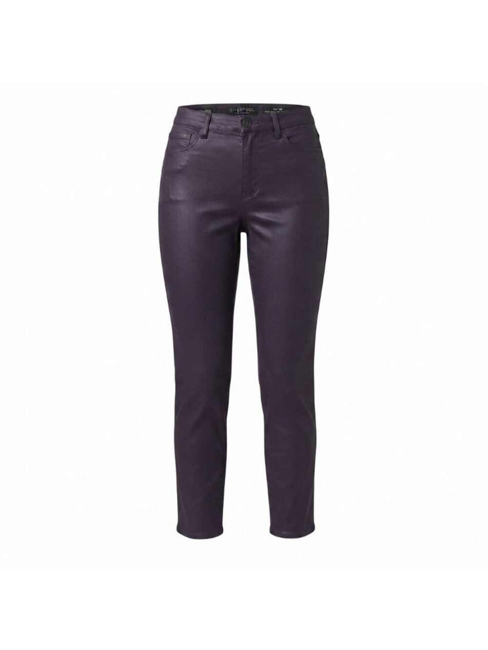 NWT Graver Susan Graver Coated Stretch Woven Ankle Pants Sz 10 Navy Skinny